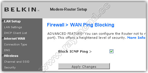 block icmp ping router