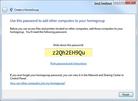 HomeGroup: Password