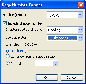 Page Number Format 