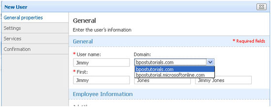 BPOS: Create users on new domain