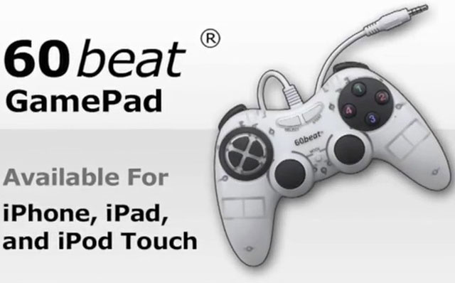 Tay chơi game 60Beat sử dụng giắc tai nghe 3,5 để kết nối với các thiết bị chạy iOS của Apple.
