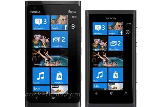 Hình ảnh được cho là của Lumia 900, so sánh với Lumia 800. 