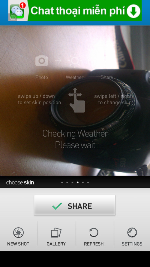 Ứng dụng chụp ảnh InstaWeather đã có trên Android