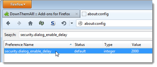 Tùy chỉnh thời gian đếm ngược khi cài add-on trong Firefox
