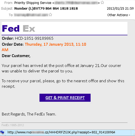 Giả mạo dịch vụ FedEx để rải mã độc