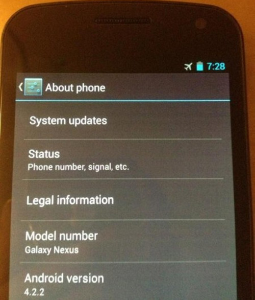 Android 4.2.2 đang thử nghiệm trên Galaxy Nexus