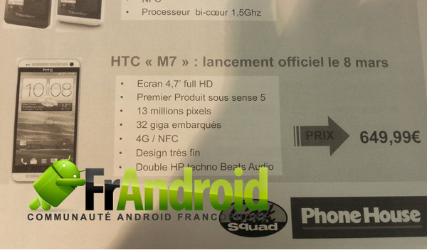 HTC M7 sẽ ra mắt vào ngày 8/3 tại Pháp, giá 18 triệu đồng