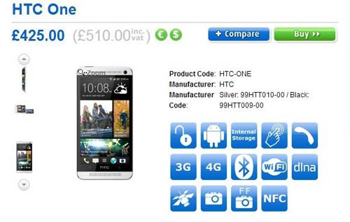 Giá và thời điểm lên kệ HTC One
