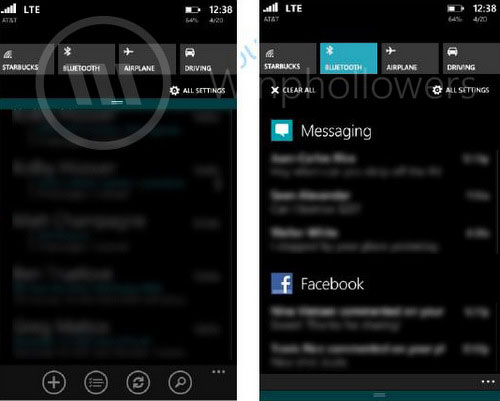 Windows Phone sẽ có thanh thông báo như Android và iOS