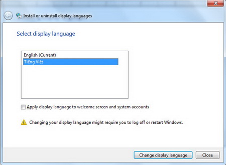 cài đặt ngôn ngữ tiếng việt, windows 7