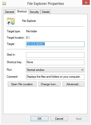Thiết lập để Windows Explorer của Windows 7 mở thư mục theo ý mình