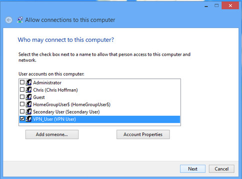 Tạo VPN Server trên Windows 8