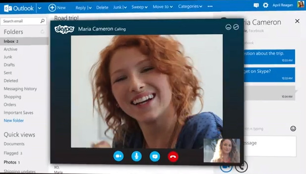 Microsoft sẽ tính hợp Skype vào Outlook.com