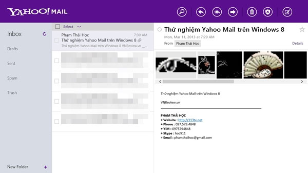 Ứng dụng Yahoo Mail cho Windows 8 có bản cập nhật đầu tiên