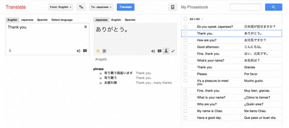 Google bổ sung tính năng Phrasebook cho Google Translate 