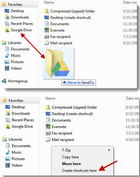 Bổ sung thư mục Google Drive v� o lệnh 'Send to' trên Windows 7
