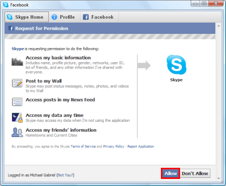 Kết nối tài khoản Facebook của bạn với Skype - 6
