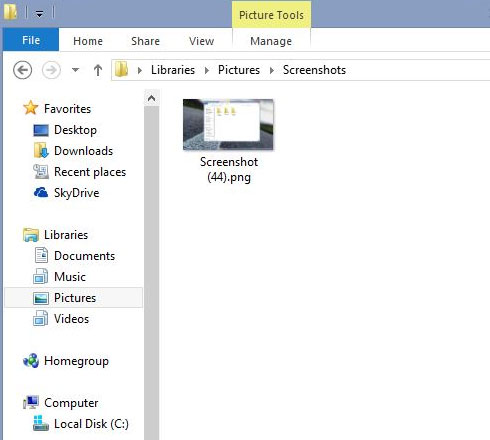 Thay đổi đường dẫn thư mục Screenshots trong Windows 8