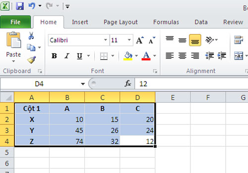 Vài thủ thuật nhỏ khi làm việc với Excel