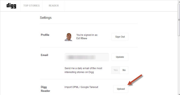 Hướng dẫn chuyển dữ liệu Google Reader sang Digg Reader