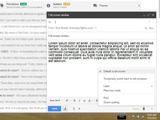 Kích hoạt và vô hiệu hóa một số tính năng mới của Gmail