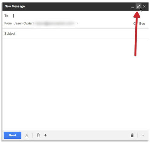 Đặt cửa sổ soạn thảo Gmail phóng to theo mặc định