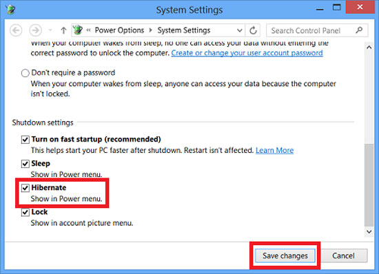 Kích hoạt chế độ Hibernate trên laptop Windows 8