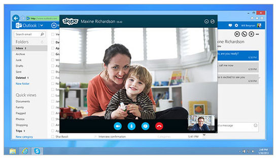 Microsoft bắt đầu kết hợp Skype vào Outlook.com