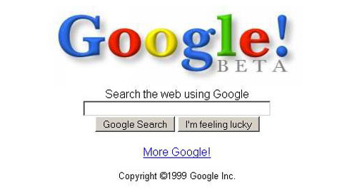 google 1999. trang chủ Google năm 1999