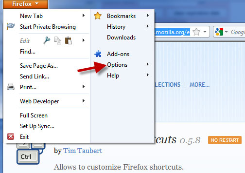 Tùy chỉnh phím tắt trong Firefox