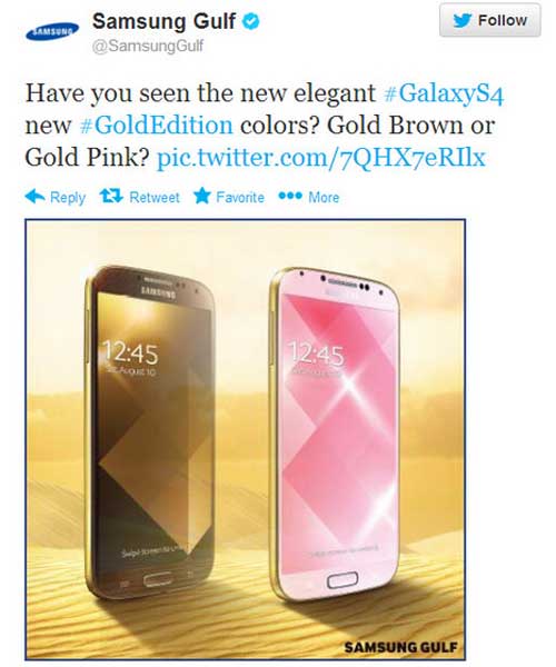 Galaxy S4 cũng có vỏ vàng giống iPhone 5S