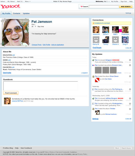 Yahoo! Profile: Gương mặt mới của dịch vụ mạng xã hội 