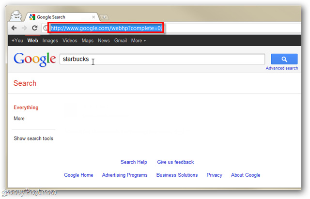 Tắt bỏ tính năng Instant Search của Google