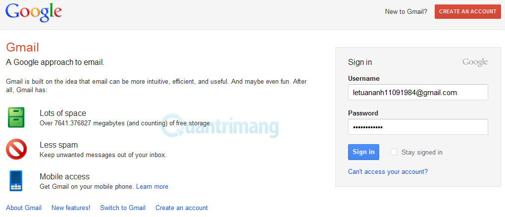 Kết hợp tài khoản email khác với Google Apps trong Gmail