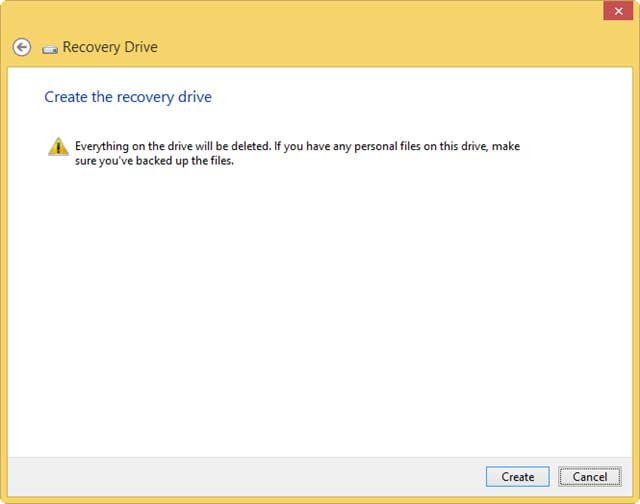 Tạo USB Recovery trong Windows 8.1