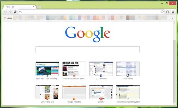 Khôi phục New Tab của Google Chrome về trạng thái ban đầu
