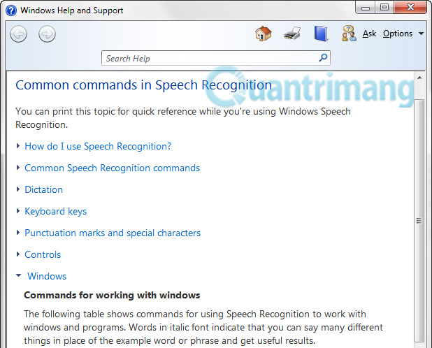 Hướng dẫn sử dụng tính năng nhận dạng giọng nói trong Windows 7