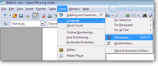hủ thuật sử dụng OpenOffice để tạo bộ từ điển