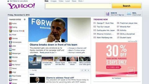 Trang chủ Yahoo mới giống hệt Windows 8