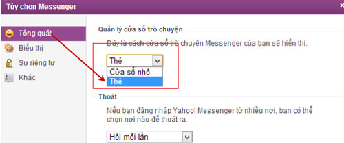Tùy chỉnh hiển thị hộp thoại trò chuyện Yahoo 11