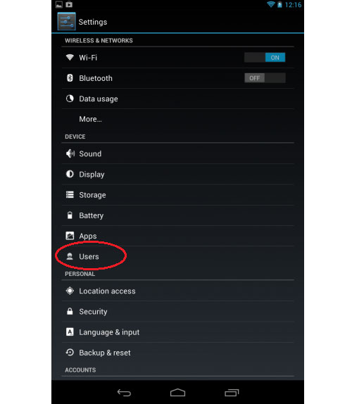 Cách cài đặt nhiều tài khoản cho tablet Android 4.2