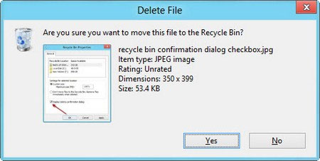 Khôi phục hộp thoại nhắc nhở để tránh xóa nhầm file trên Windows 8