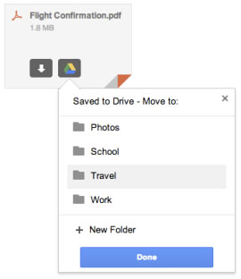 Gmail cho lưu trực tiếp file đính kèm vào Google Drive