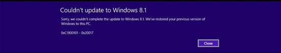 Khắc phục một số lỗi khi nâng cấp lên Windows 8.1