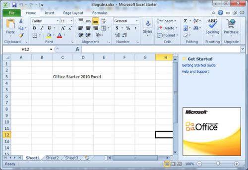 MS Excel 2010 Starter Beta