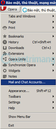 chọn Mail and chat accounts