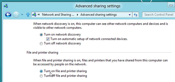 Chia sẻ người dùng và thư mục trên mạng LAN trong Windows 8 