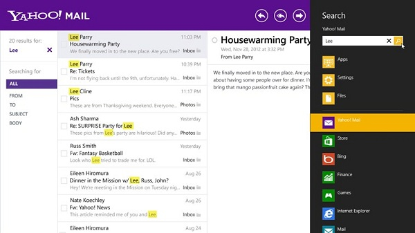 Hướng dẫn sử dụng ứng dụng Yahoo Mail trên Windows 8