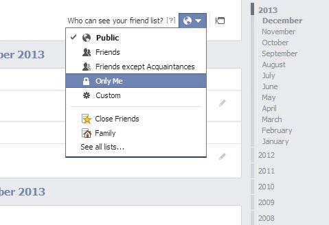 Giấu danh sách bạn bè của bạn với mọi người trên Facebook