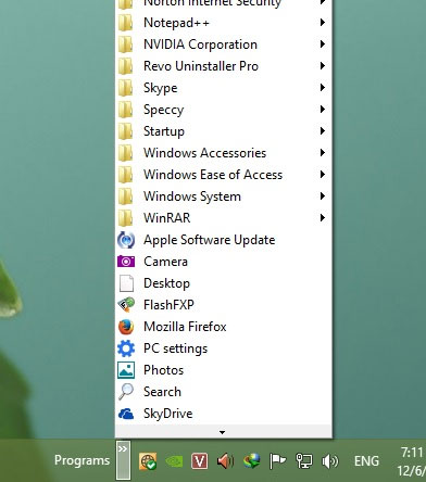 Tự tạo một Start Menu Windows 8 bằng Toolbars